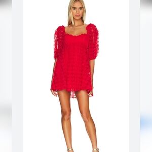 For Love & Lemons Hannah Rose Mini Dress Red Valentines Day Size M NWT